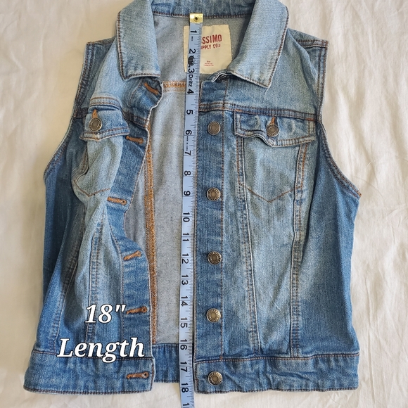 Mossimo Jean Denim Vest Sleeveless Jacket Size Small Medium Wash - Picture 8 of 8